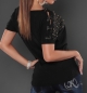 Preview: Kurzarm Pullover mit Nieten und Schleifen