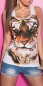 Preview: KouCla Tanktop mit Tiger-Print und Zip