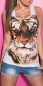 Preview: KouCla Tanktop mit Tiger-Print und Zip