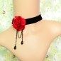 Preview: Gothic Red Rose Black Velvet Choker