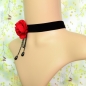 Preview: Gothic Red Rose Black Velvet Choker