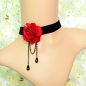 Preview: Gothic Red Rose Black Velvet Choker