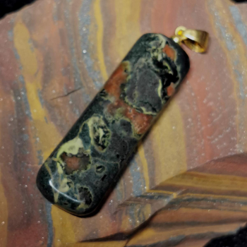 Red Green Lotus Leafe JadeAnhänger