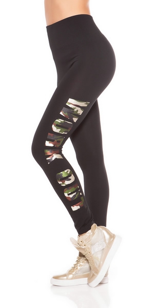 Leggings mit camo WORK OUT Print