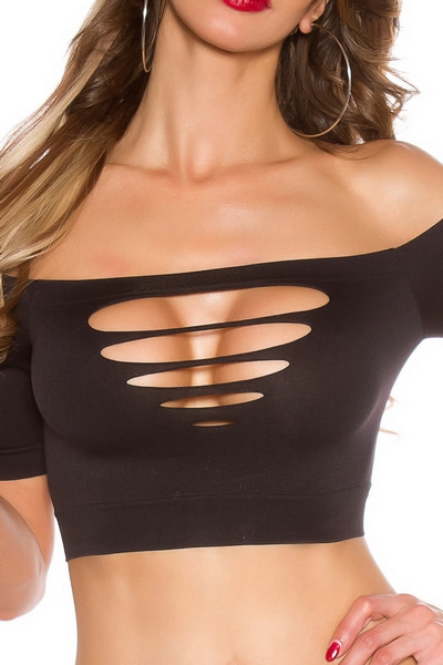 Crop Shirt mit Cut Outs