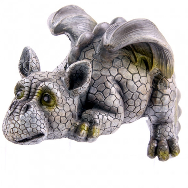 Drachen Gartenfigur Kantensitzer