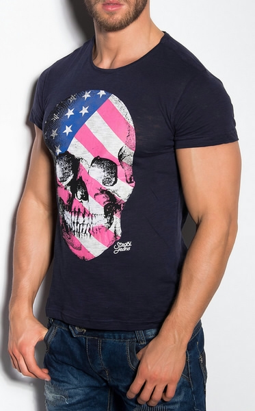 American Skull T-Shirt navy