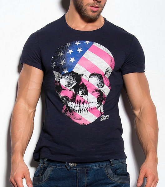 American Skull T-Shirt navy