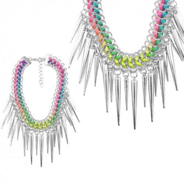 Rainbow Spike Collier