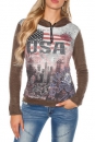 Trendy USA Pullover mit Kapuze